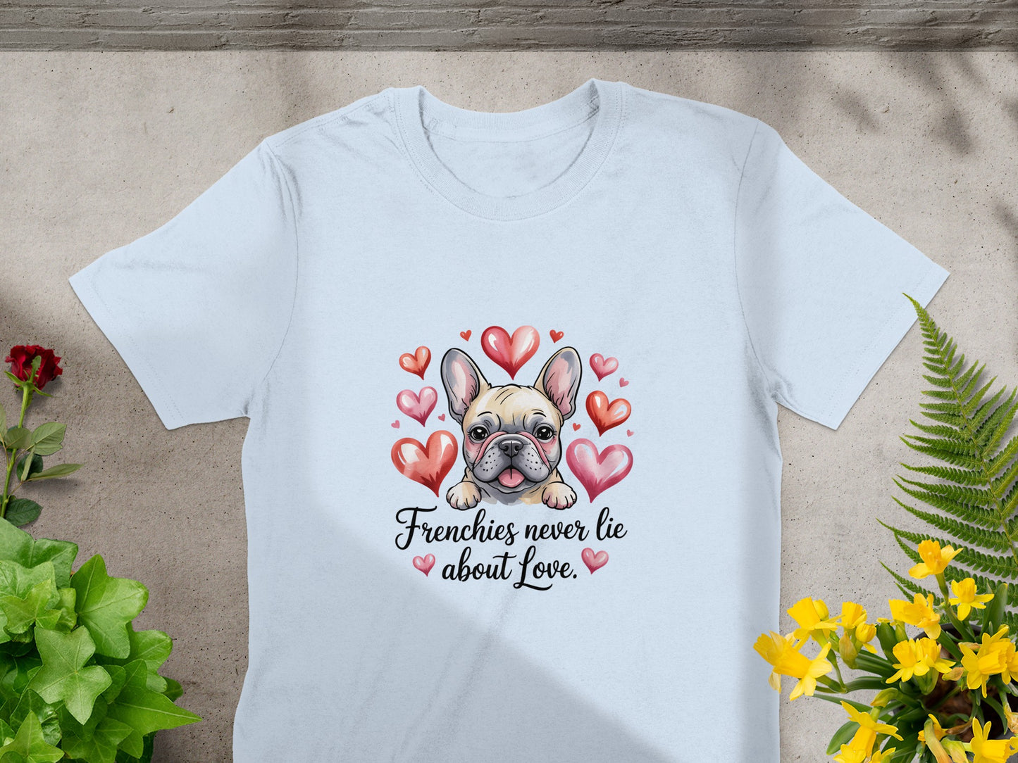 Frenchies Never Lie About Love Statement T-shirt product type