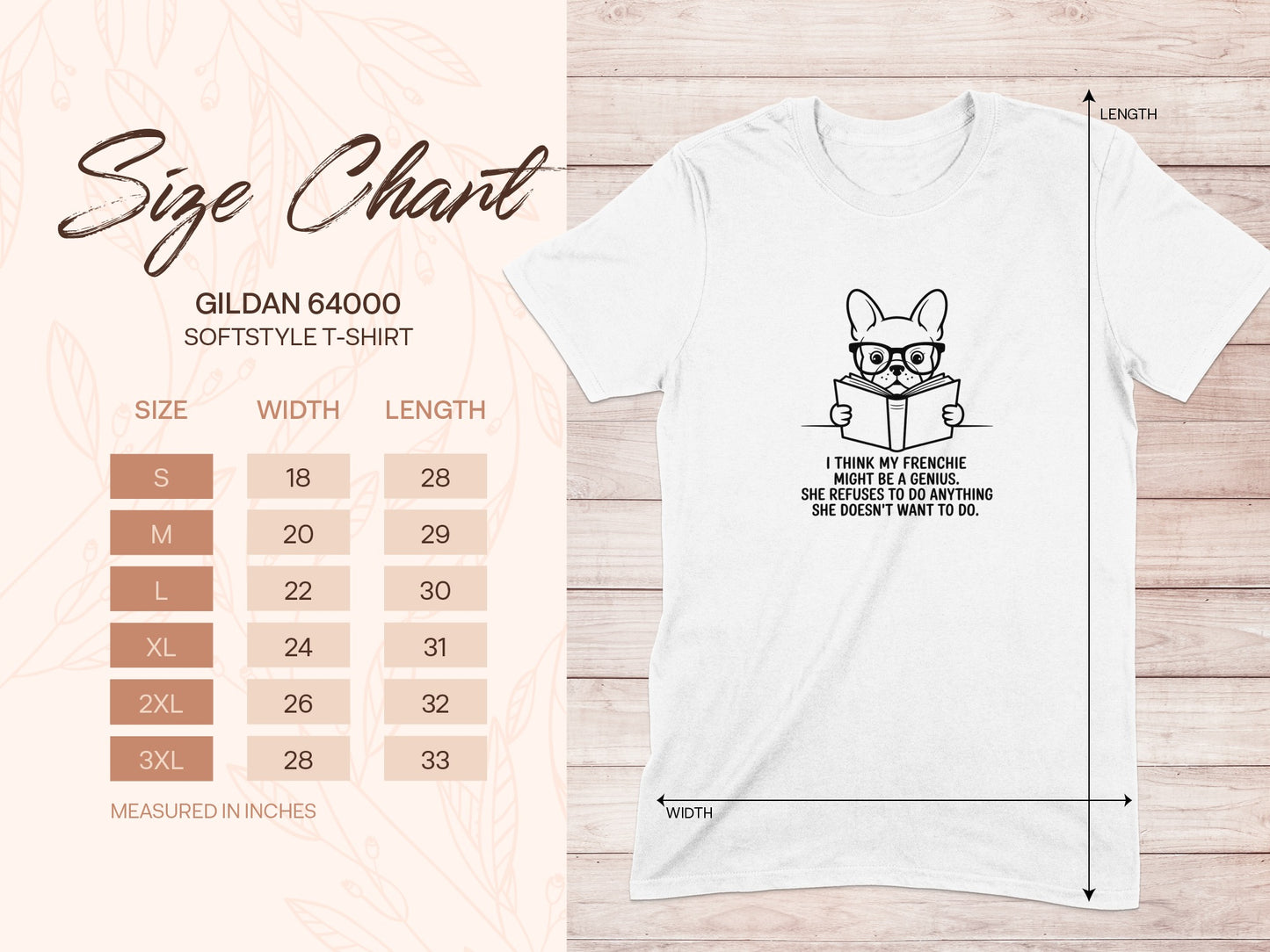 Frenchie Wearing Glasses Design Softstyle T-Shirt product type