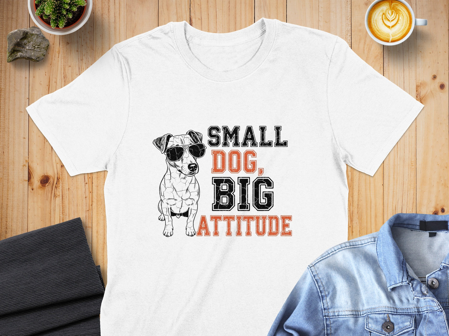 Small Dog Big Attitude Graphic Print Shirt product