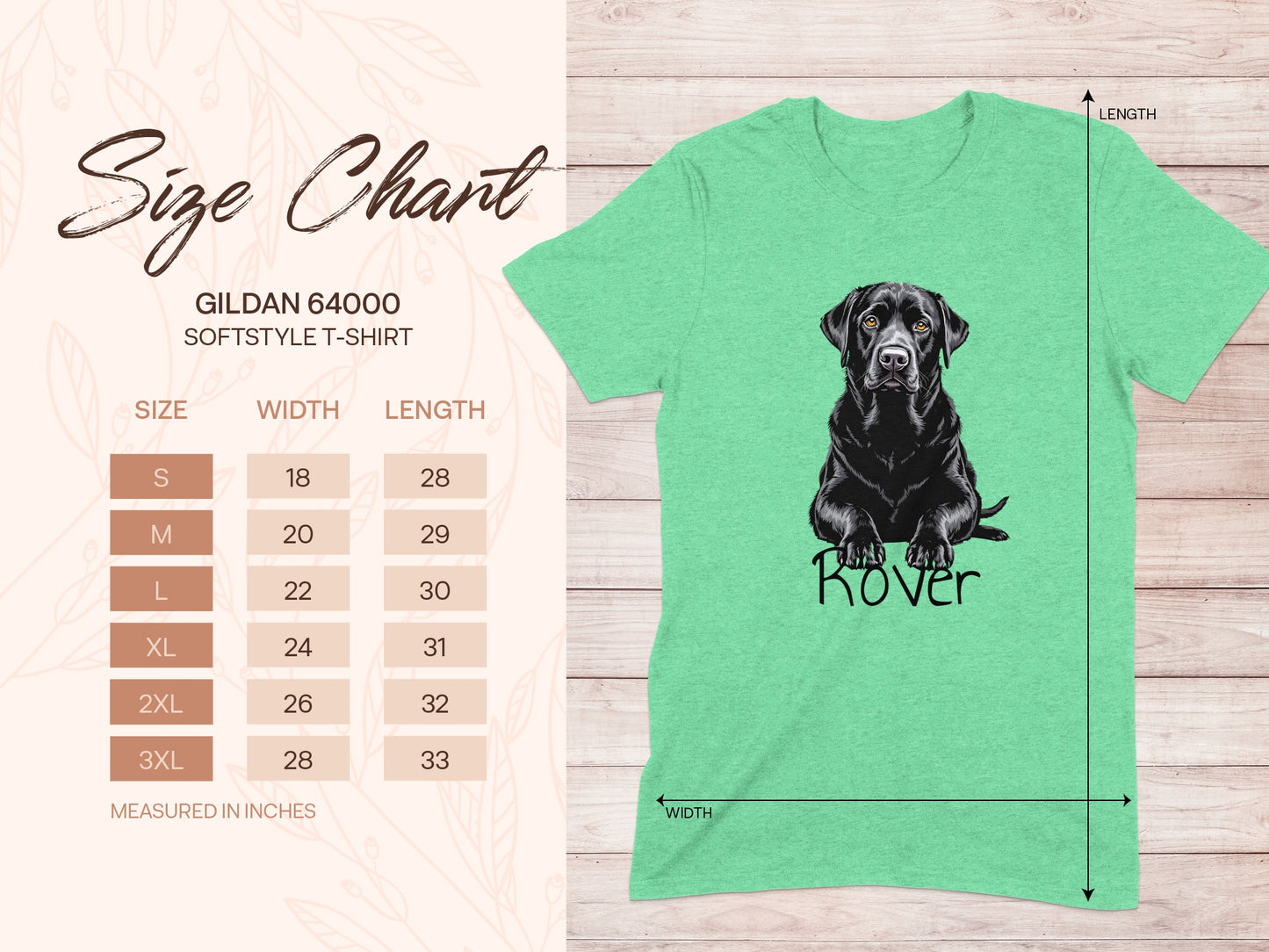 Stylish Green T-Shirt Featuring Black Labrador Product