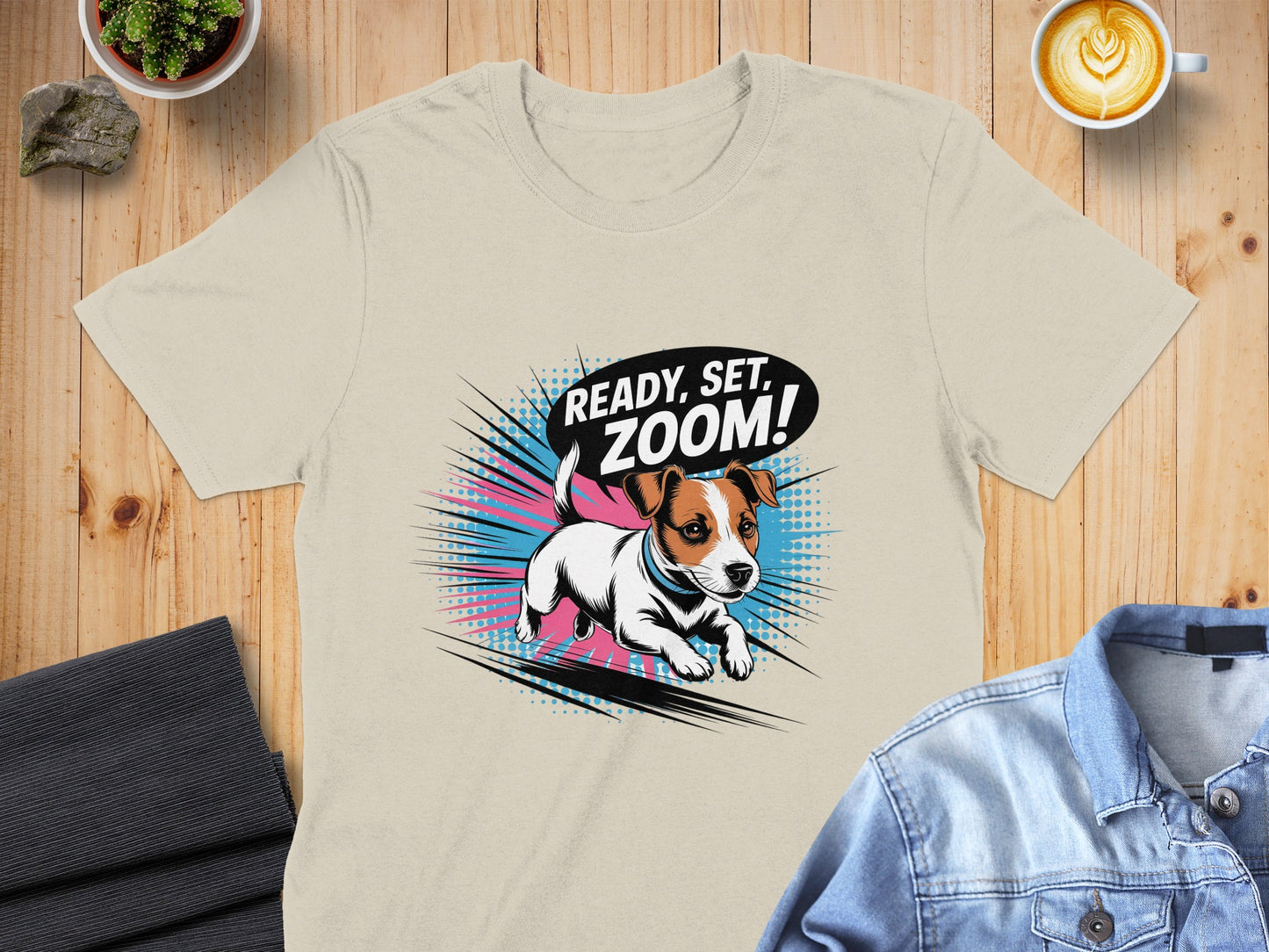 Ready Set Zoom Cute Dog Graphic T Shirt product type