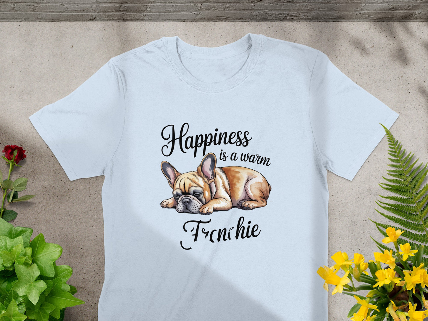 Happiness is a warm Frenchie dog graphic tee product
