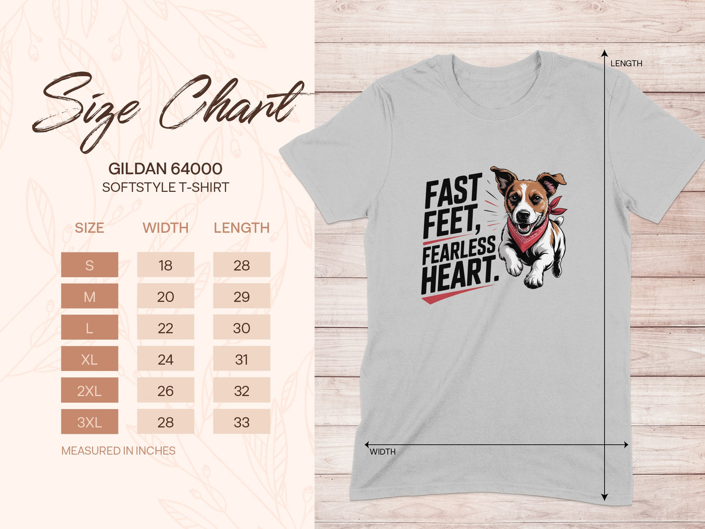 Fast Feet Fearless Heart Dog Graphic T-Shirt product