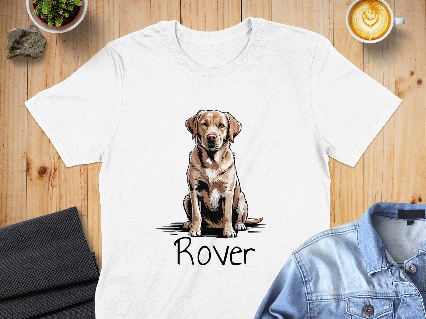 Cute Dog Illustration T-Shirt Named Rover product type