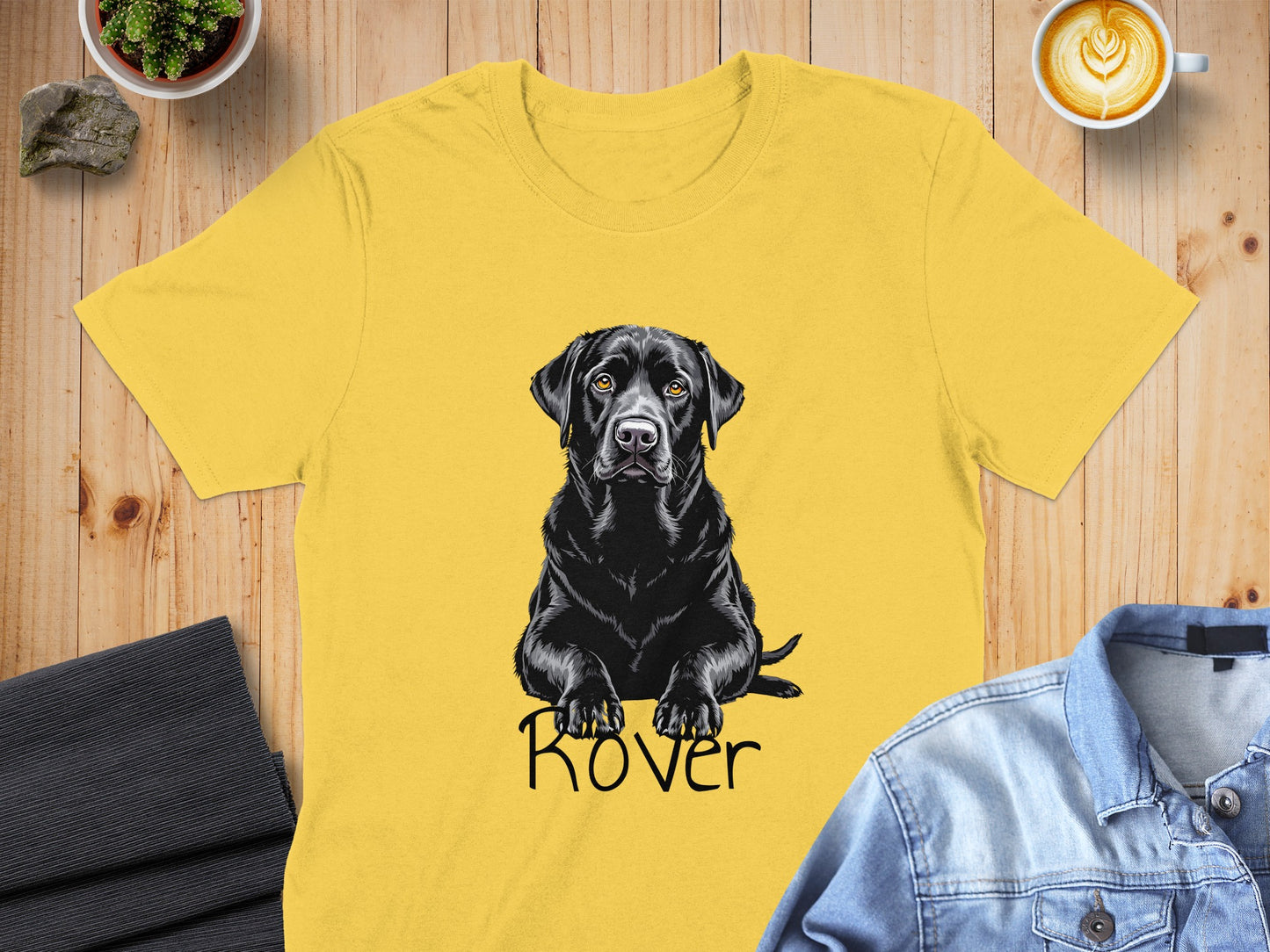 Black Labrador Retriever Art Yellow T-Shirt product type