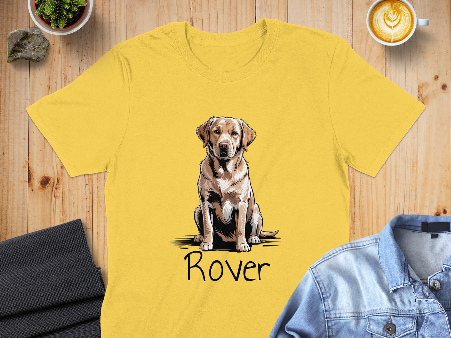 Delightful Rover Dog Illustration Printed T-shirt product type