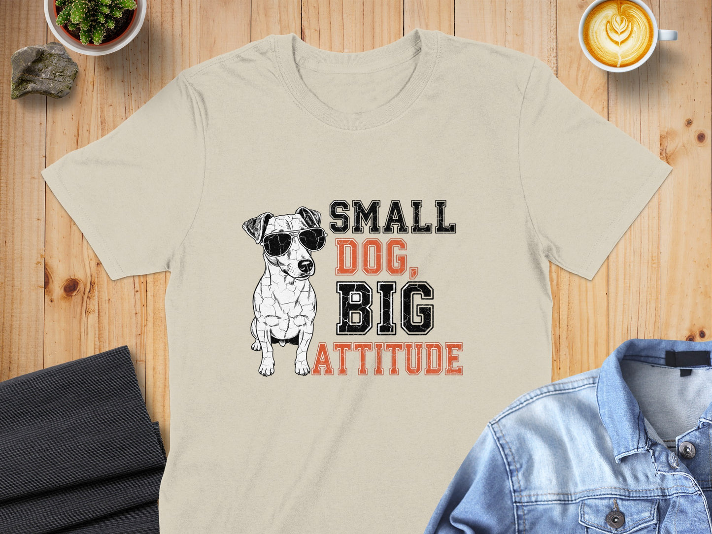 Small Dog Big Attitude Graphic Print T-Shirt product