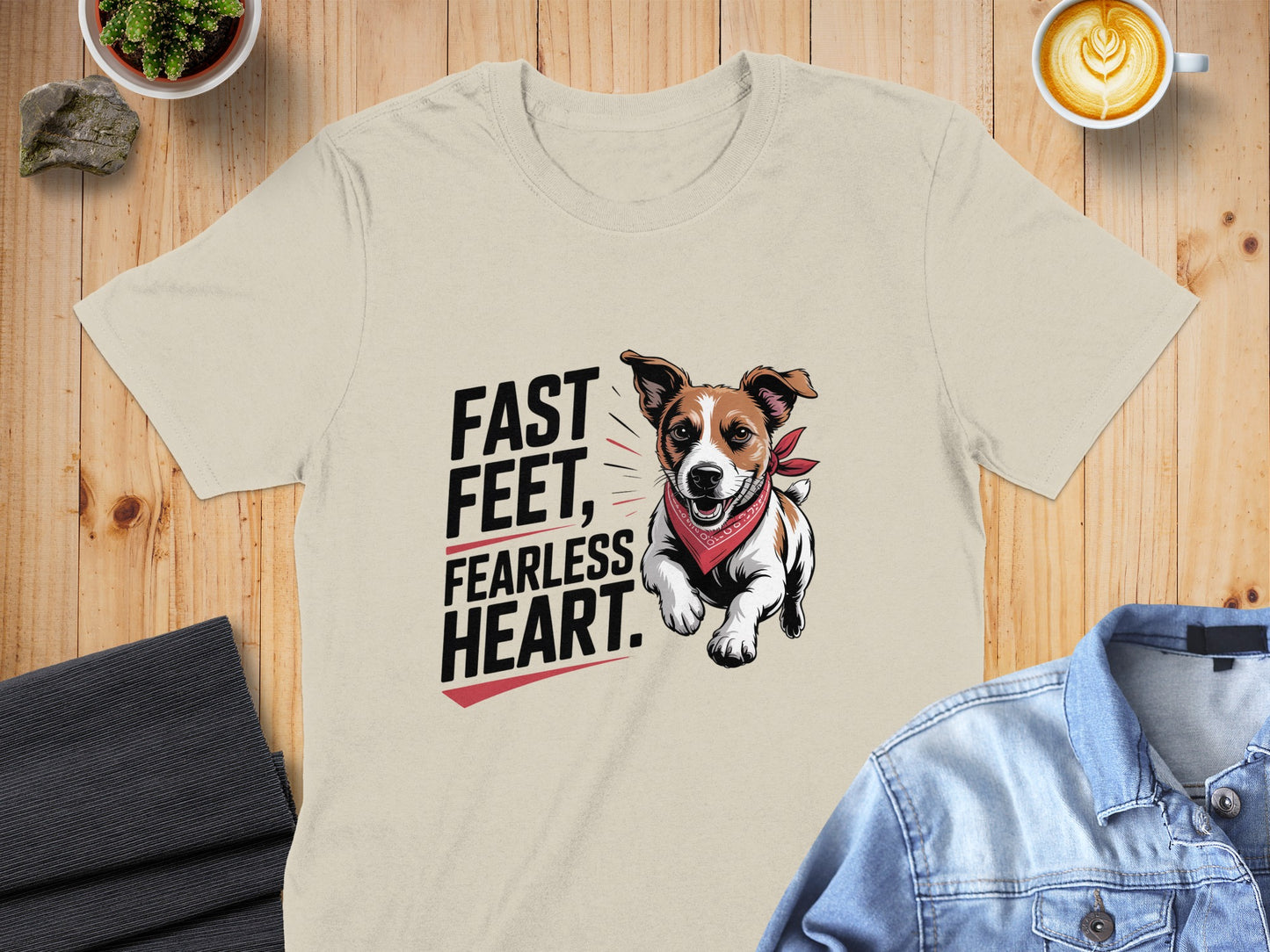 Fast Feet Fearless Heart Jack Russell Graphic T-Shirt