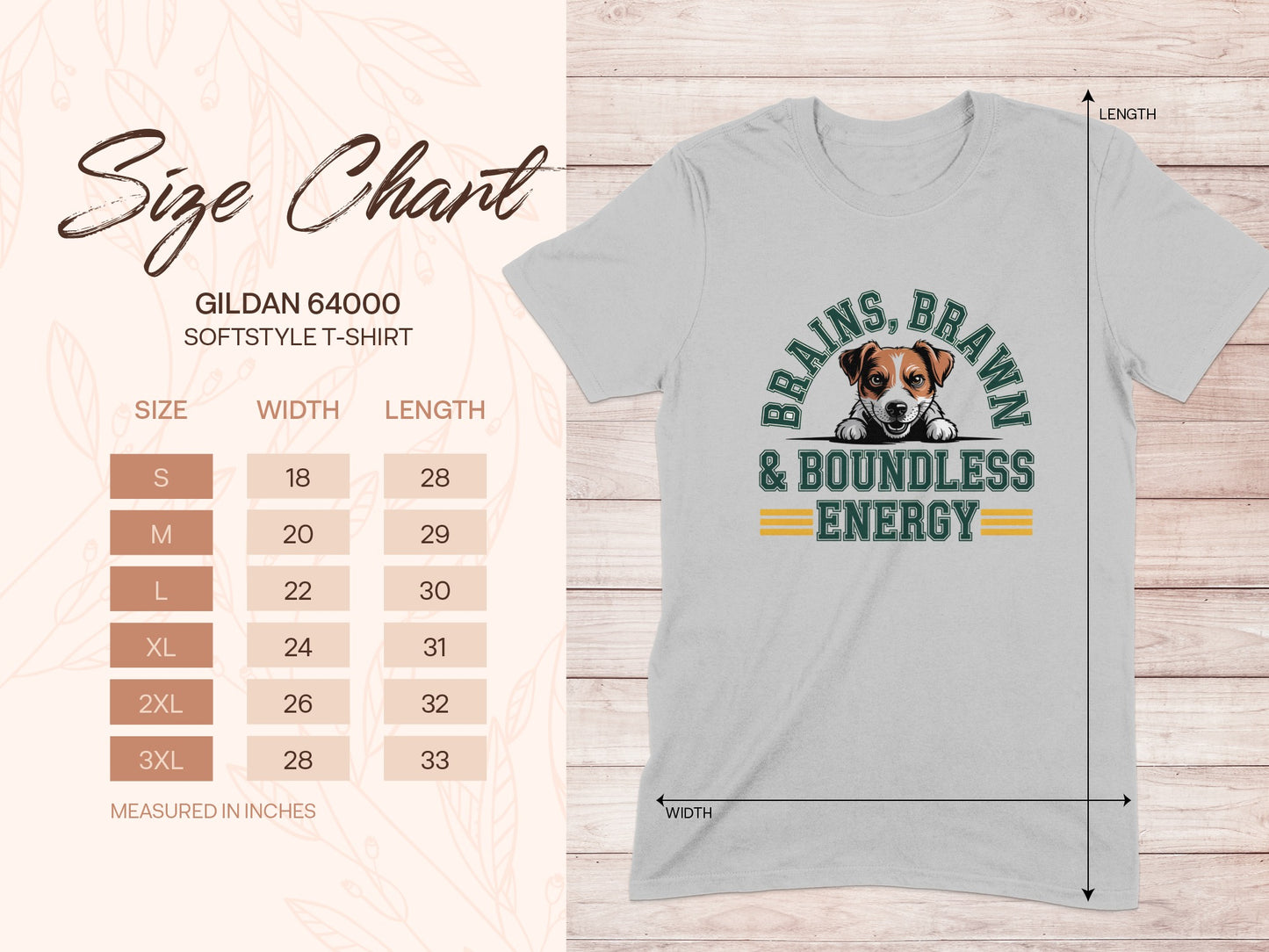Brains Brawn Boundless Energy Gildan 64000 Softstyle T-shirt product