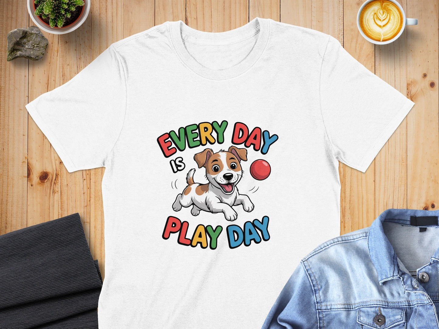Every Day is Play Day Cute Dog Graphic T-Shirt product