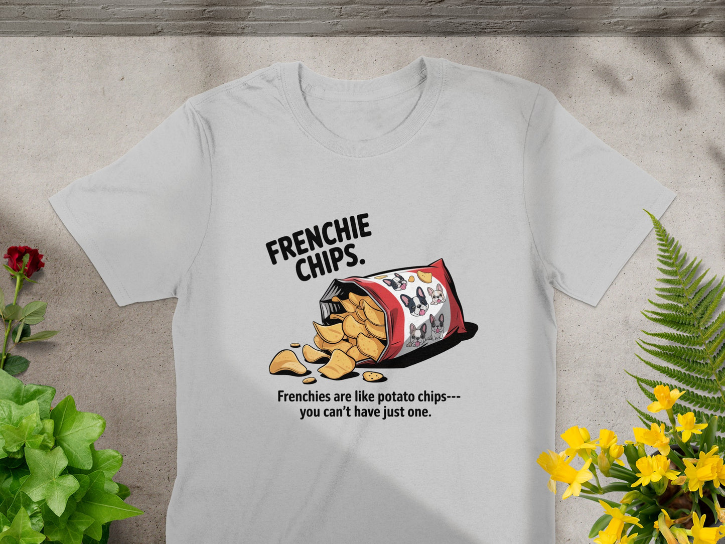 Frenchie Potato Chips Theme Graphic T-shirt product type