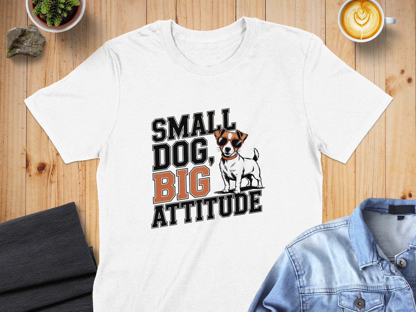 Small Dog Big Attitude Graphic Print T-shirt product