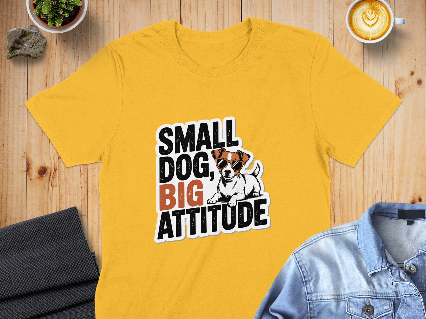 Small Dog Big Attitude Jack Russell with Shades T-Shirt
