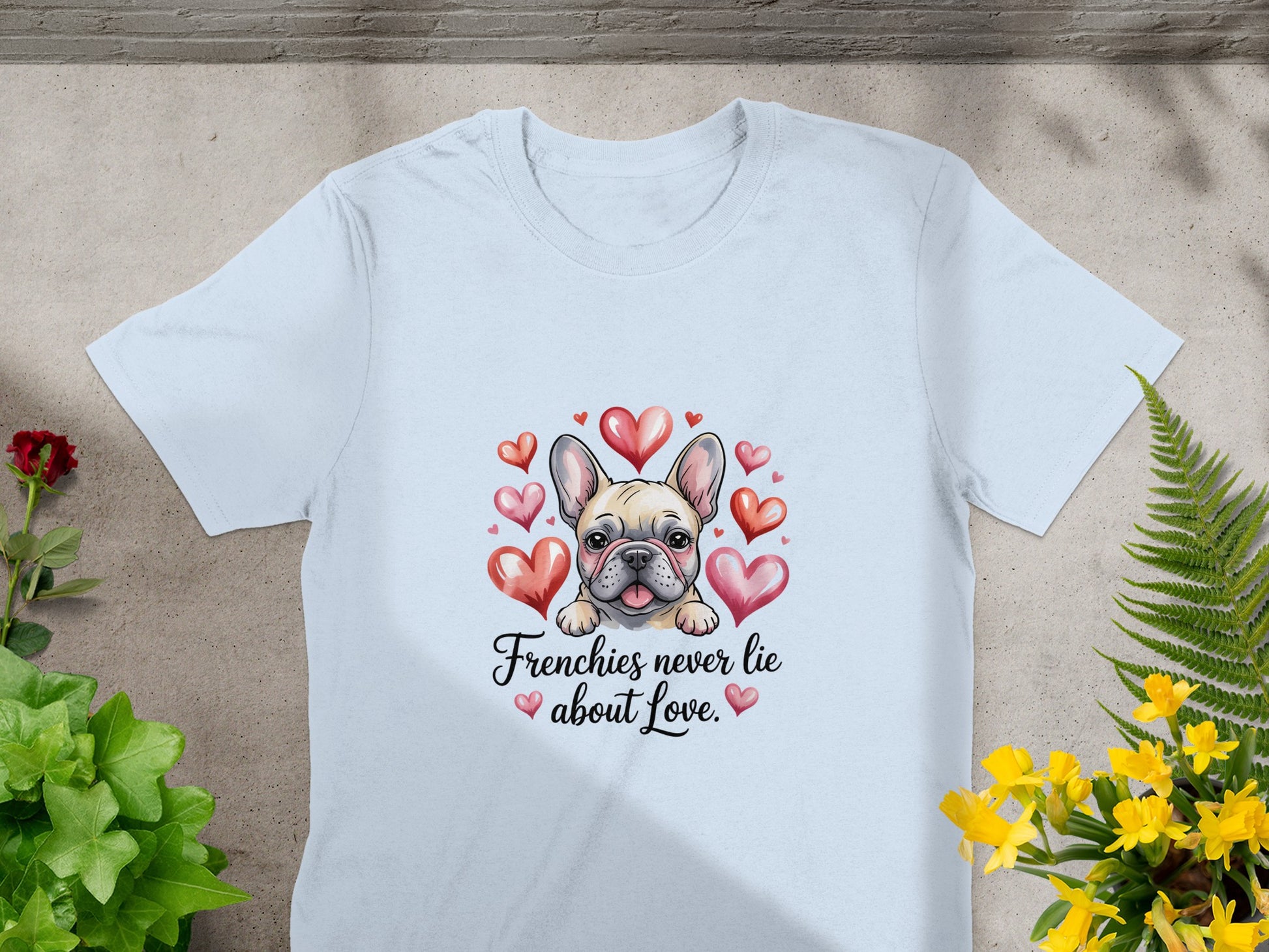 Frenchies Never Lie About Love Statement T-shirt product type
