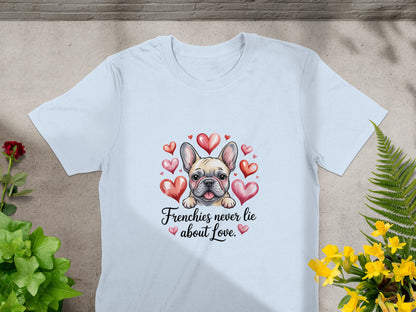 Frenchies Never Lie About Love Statement T-shirt product type
