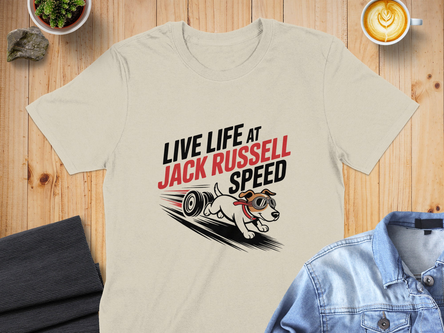 Live Life at Jack Russell Speed Graphic T-Shirt Product