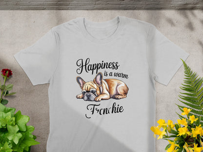 Happiness is a warm Frenchie graphic t-shirt product
