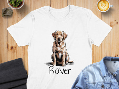 Cute Dog Illustration T-Shirt Named Rover product type