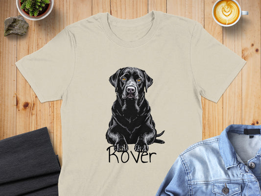 Black Labrador Retriever Rover design t-shirt product type
