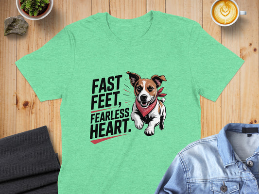 Fast Feet Fearless Heart Printed Green T-shirt product type