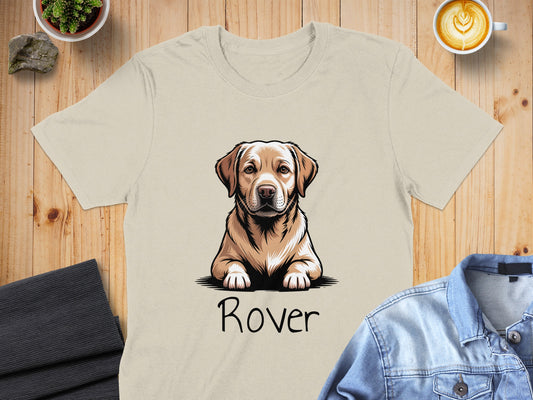 Cute Dog Illustration with Rover Text T-shirt product type