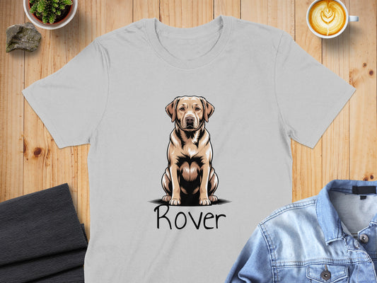 Cute Labrador with Rover Print on T-shirt product type