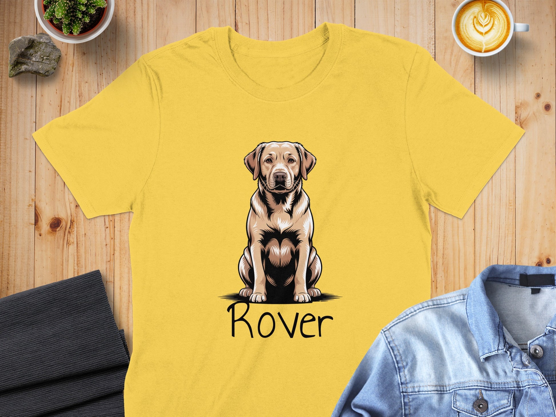 Yellow Rover Dog Graphic T-Shirt Product