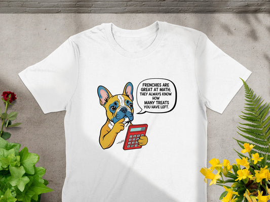 French Bulldog With Calculator Design T-shirt product